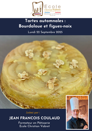 Tartes automnales :<br>Bourdaloue et figues-noix<br><strong><or>Lundi 22 septembre 2025</strong></or><br>