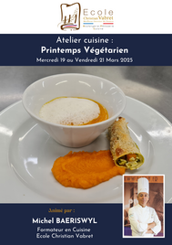 Atelier cuisine : Printemps Végétarien<br><strong><or>Du mercredi 19 au vendredi 21 mars 2025</strong></or>